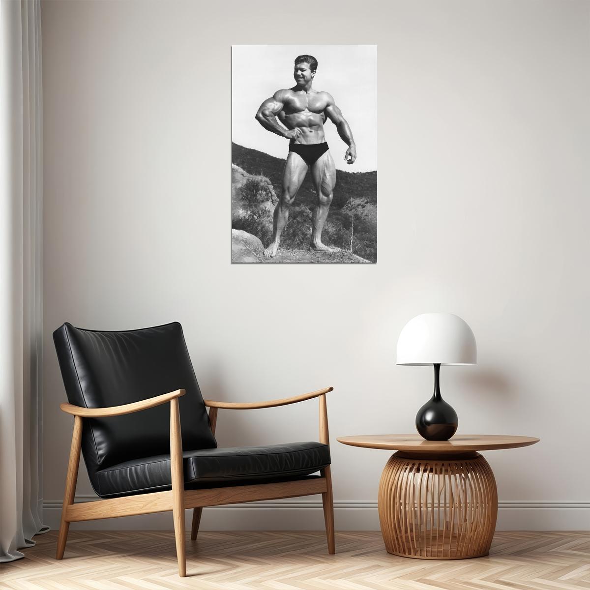 Larry Scott Black And White Famous Oldschool Bodybuilder Poster Bodybuilding Workout HD Photo Print Inspirational Gym Decor Athletes Icon Wall Art Weightlifting Artwork - xonomax