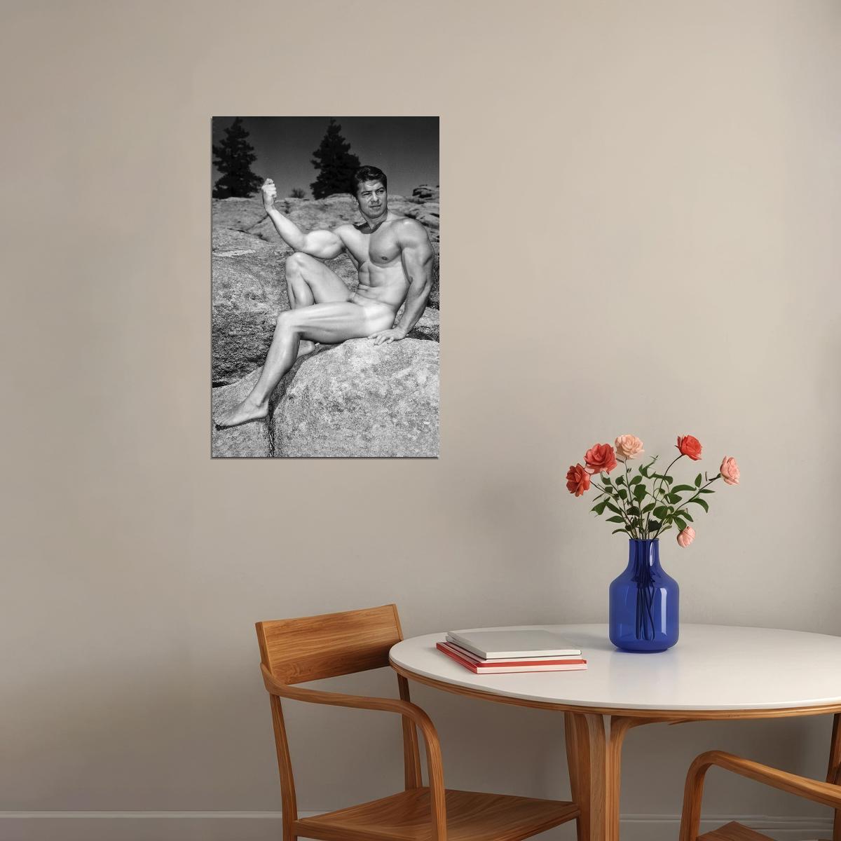 Larry Scott Black And White Famous Oldschool Bodybuilder Poster Bodybuilding Workout HD Photo Print Motivational Gym Decor Athletes Icon Wall Art Weightlifting Artwork - xonomax