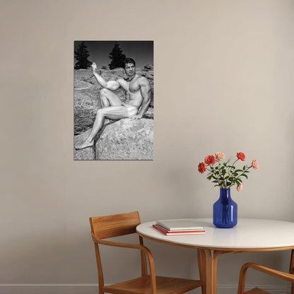 Larry Scott Black And White Famous Oldschool Bodybuilder Poster Bodybuilding Workout HD Photo Print Motivational Gym Decor Athletes Icon Wall Art Weightlifting Artwork - xonomax