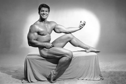 Larry Scott Black And White Famous Oldschool Bodybuilder Poster Bodybuilding Workout HD Photo Print Inspirational Gym Decor Athletes Icon Wall Art Weightlifting Artwork - xonomax