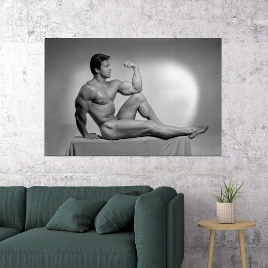 Larry Scott Pose Black And White Famous Oldschool Bodybuilder Poster Bodybuilding Workout HD Photo Print Inspirational Gym Decor Athletes Icon Wall Art Weightlifting Artwork - xonomax