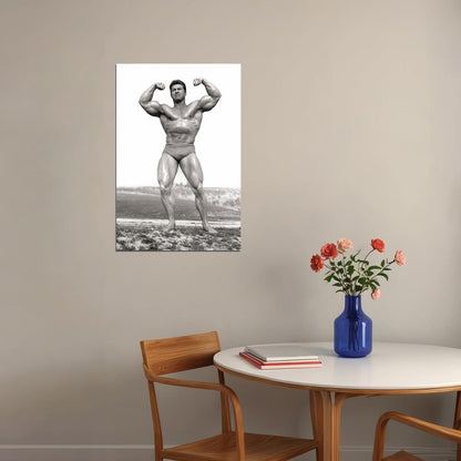 Larry Scott Posing Black And White Famous Oldschool Bodybuilder Poster Bodybuilding Workout HD Photo Print Motivational Gym Decor Athletes Icon Wall Art Weightlifting Artwork - xonomax