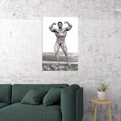 Larry Scott Posing Black And White Famous Oldschool Bodybuilder Poster Bodybuilding Workout HD Photo Print Motivational Gym Decor Athletes Icon Wall Art Weightlifting Artwork - xonomax