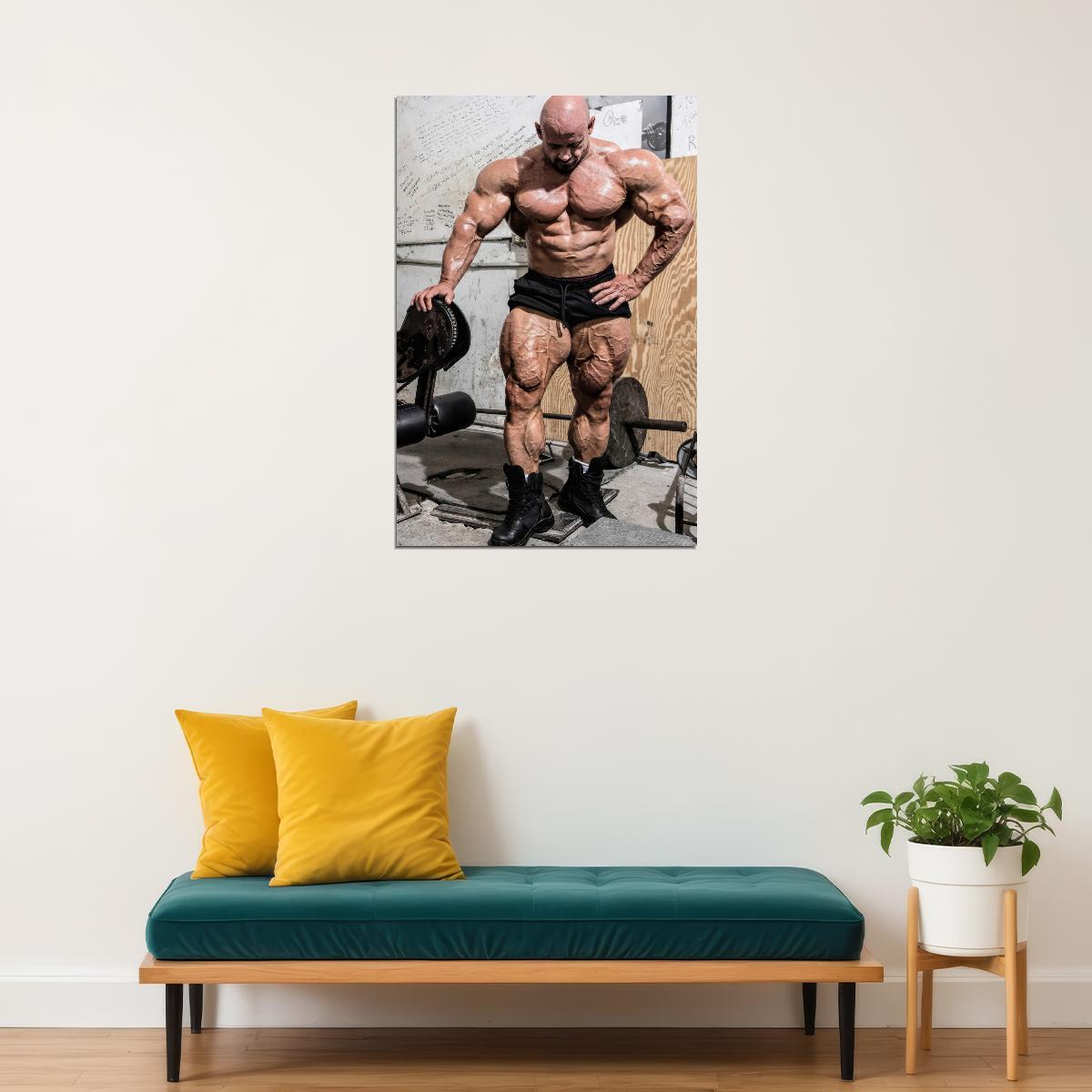 Branch Warren Gym Shot Famous Bodybuilder Poster Bodybuilding Workout HD Photo Print Inspirational Gym Decor Athletes Icon Wall Art Weightlifting Artwork Gifts for Fitness Lovers - xonomax