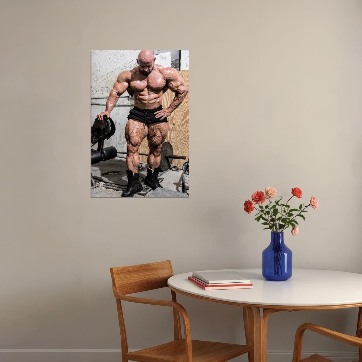 Branch Warren Gym Shot Famous Bodybuilder Poster Bodybuilding Workout HD Photo Print Inspirational Gym Decor Athletes Icon Wall Art Weightlifting Artwork Gifts for Fitness Lovers - xonomax