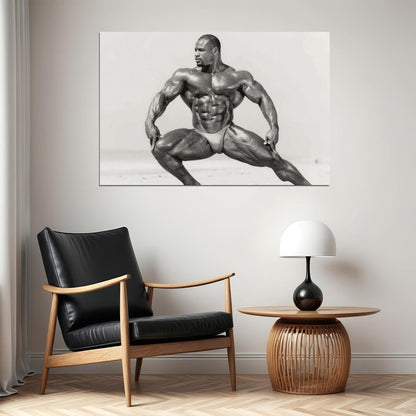 Chris Cormier Black And White Famous Oldschool Bodybuilder Poster Bodybuilding Workout HD Photo Print Inspirational Gym Decor Athletes Icon Wall Art Weightlifting Artwork - xonomax