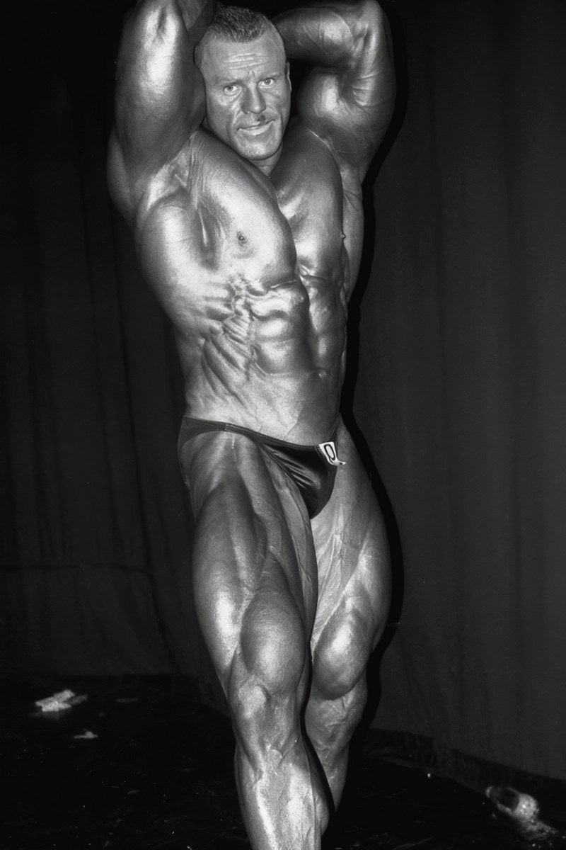 Eddy Ellwood Abdominals and Thighs Olympia Pose Black And White Bodybuilder Poster Bodybuilding Workout HD Photo Print Inspirational Gym Decor Athletes Icon Wall Art - xonomax