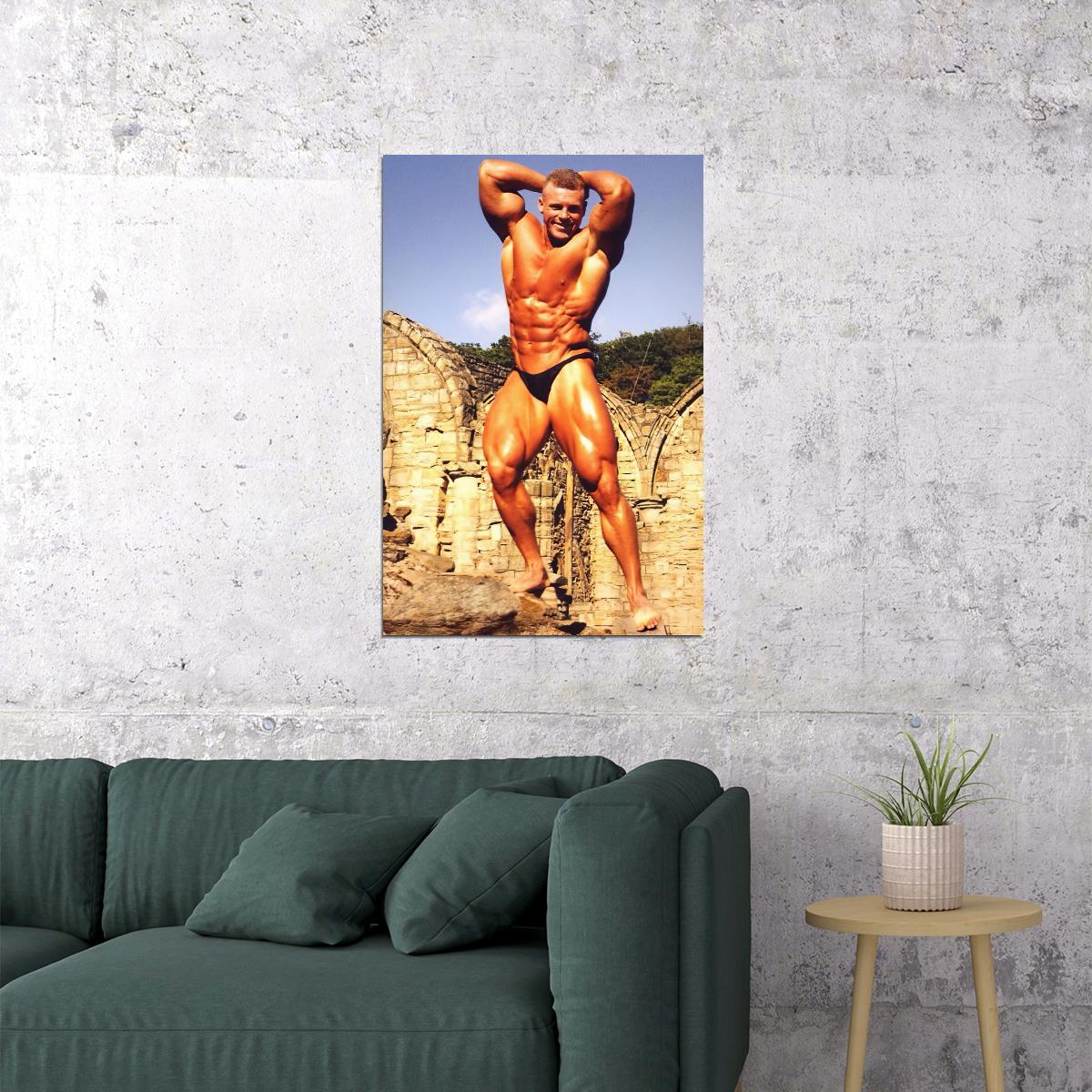 Eddy Ellwood Bodybuilder Poster Abdominals and Thighs Pose Bodybuilding Workout HD Photo Print Inspirational Gym Decor Athletes Icon Wall Art Weightlifting Artwork - xonomax
