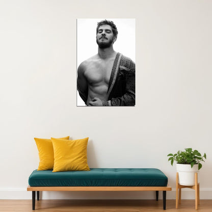 Andrew Garfield Black and White Photo Print Shirtless Celebrity Poster Hollywood Handsome Man Wall Art Stylish Male Model Aesthetic Wall Decor - xonomax