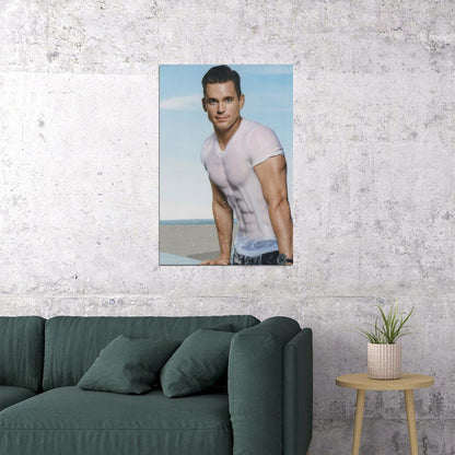Matt Bomer Sexy Photo Print Gay Icon Poster Shirtless Hollywood Celebrity Handsome Man Wall Art Wet T-Shirt Aesthetic Male Model Decor for Bedroom Living Room - xonomax