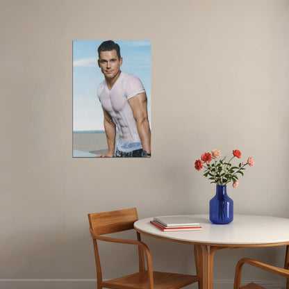 Matt Bomer Sexy Photo Print Gay Icon Poster Shirtless Hollywood Celebrity Handsome Man Wall Art Wet T-Shirt Aesthetic Male Model Decor for Bedroom Living Room - xonomax
