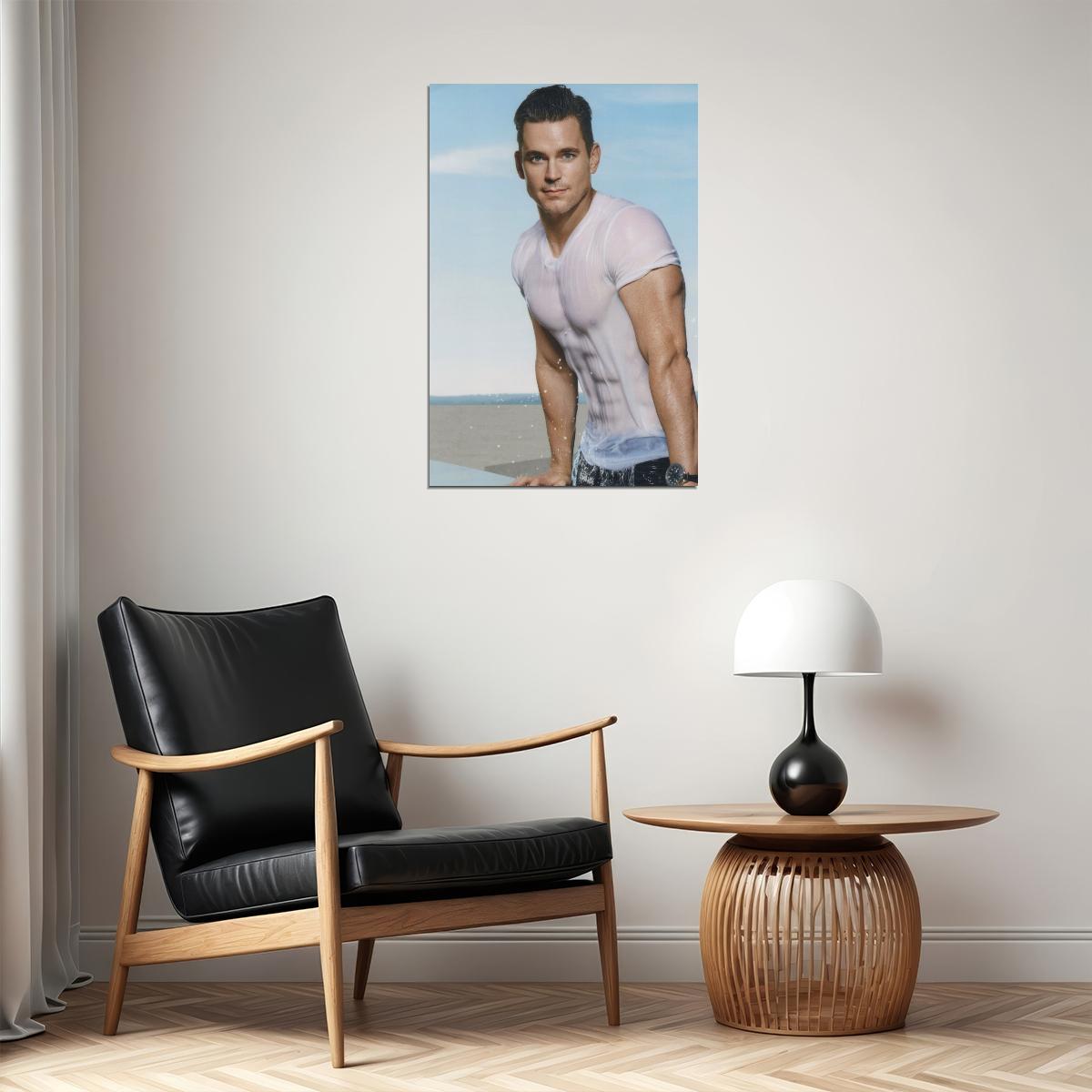 Matt Bomer Sexy Photo Print Gay Icon Poster Shirtless Hollywood Celebrity Handsome Man Wall Art Wet T-Shirt Aesthetic Male Model Decor for Bedroom Living Room - xonomax