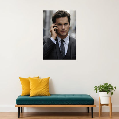 Matt Bomer Office Photo Print Hollywood Celebrity Poster Handsome Man Wall Art Stylish Male Actor Suit Aesthetic Decor for Bedroom Living Space - xonomax