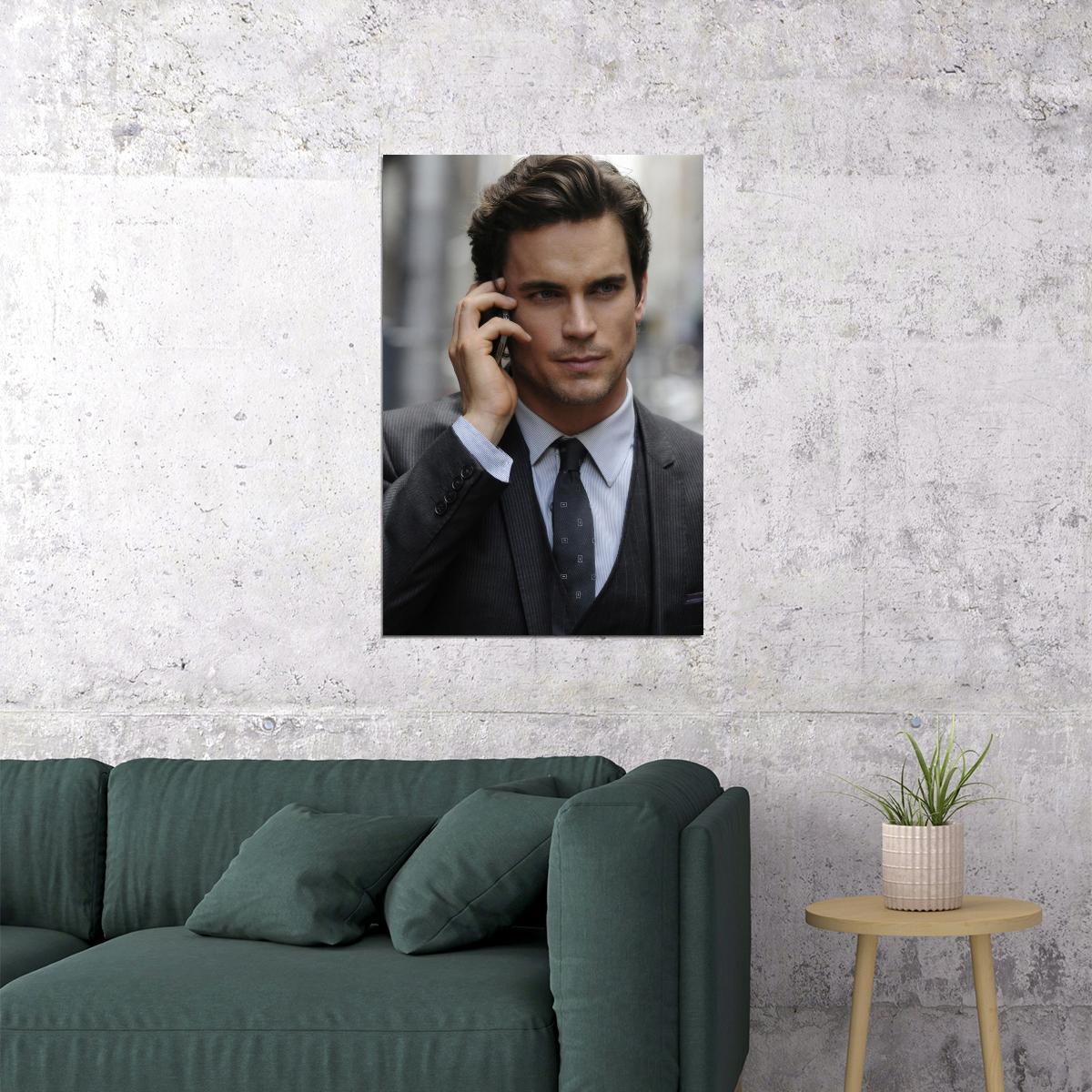 Matt Bomer Office Photo Print Hollywood Celebrity Poster Handsome Man Wall Art Stylish Male Actor Suit Aesthetic Decor for Bedroom Living Space - xonomax