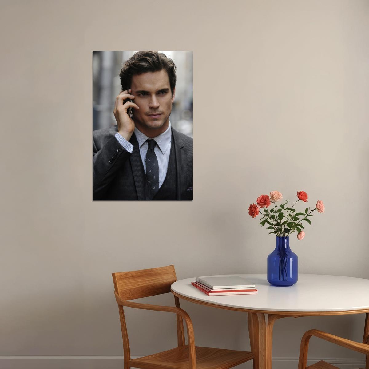 Matt Bomer Office Photo Print Hollywood Celebrity Poster Handsome Man Wall Art Stylish Male Actor Suit Aesthetic Decor for Bedroom Living Space - xonomax