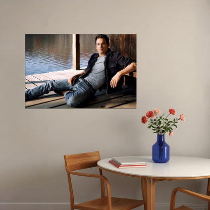 Matt Bomer Casual Photo Print Hollywood Celebrity Poster Handsome Man Wall Art Relaxed Male Model Aesthetic Decor for Bedroom Living Room - xonomax