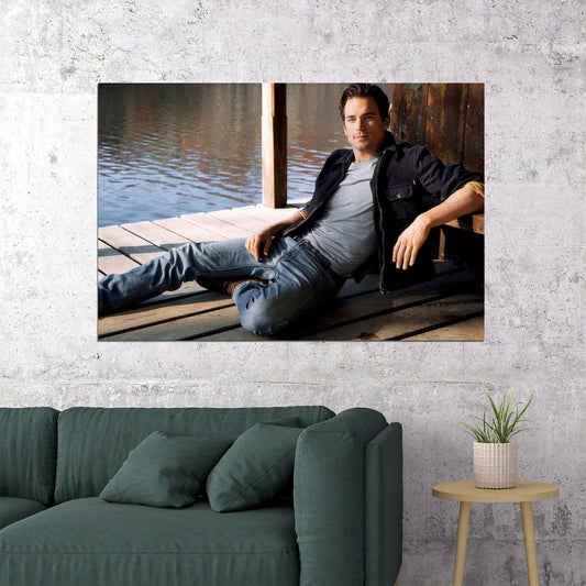 Matt Bomer Casual Photo Print Hollywood Celebrity Poster Handsome Man Wall Art Relaxed Male Model Aesthetic Decor for Bedroom Living Room - xonomax