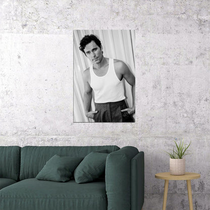 Matt Bomer Black and White Photo Print Shirtless Celebrity Poster Hollywood Handsome Man Wall Art Classic Male Aesthetic Decor for Bedroom Living Room - xonomax