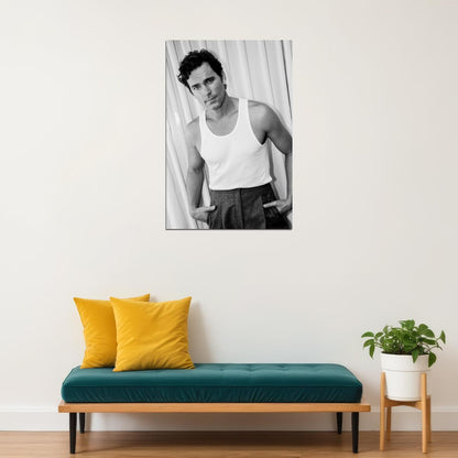 Matt Bomer Black and White Photo Print Shirtless Celebrity Poster Hollywood Handsome Man Wall Art Classic Male Aesthetic Decor for Bedroom Living Room - xonomax