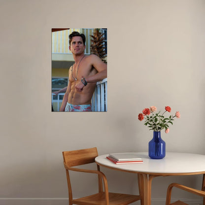 Matt Bomer Sexy Shirtless Photo Print Celebrity Gay Icon Poster Hollywood Handsome Man Wall Art Beach Aesthetic Male Model Decor for Bedroom Living Space - xonomax