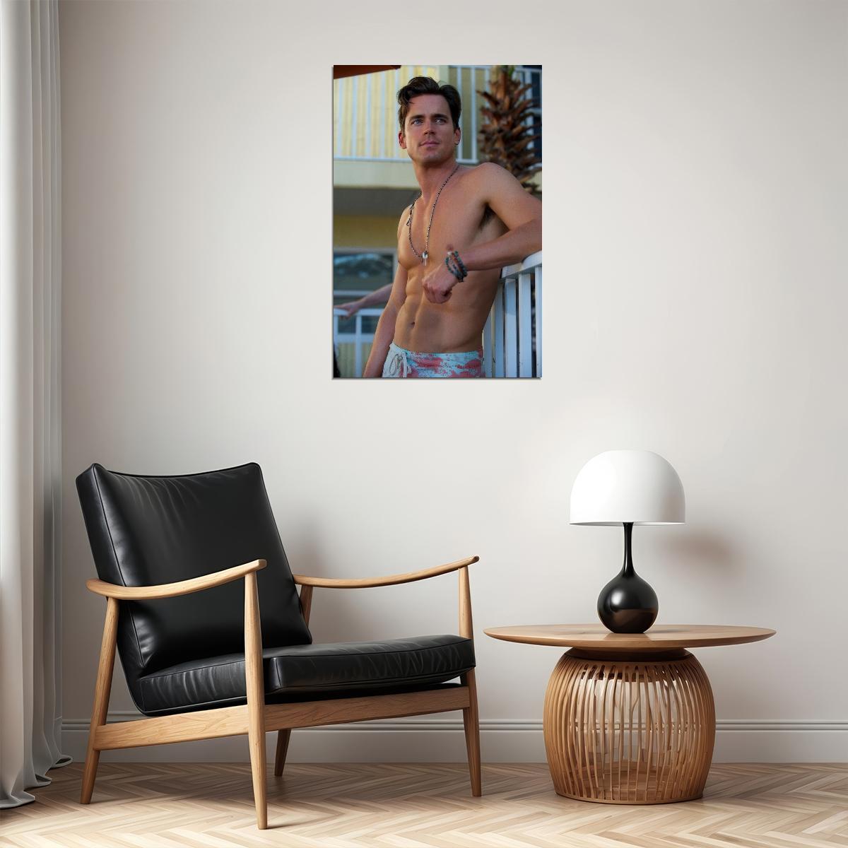 Matt Bomer Sexy Shirtless Photo Print Celebrity Gay Icon Poster Hollywood Handsome Man Wall Art Beach Aesthetic Male Model Decor for Bedroom Living Space - xonomax