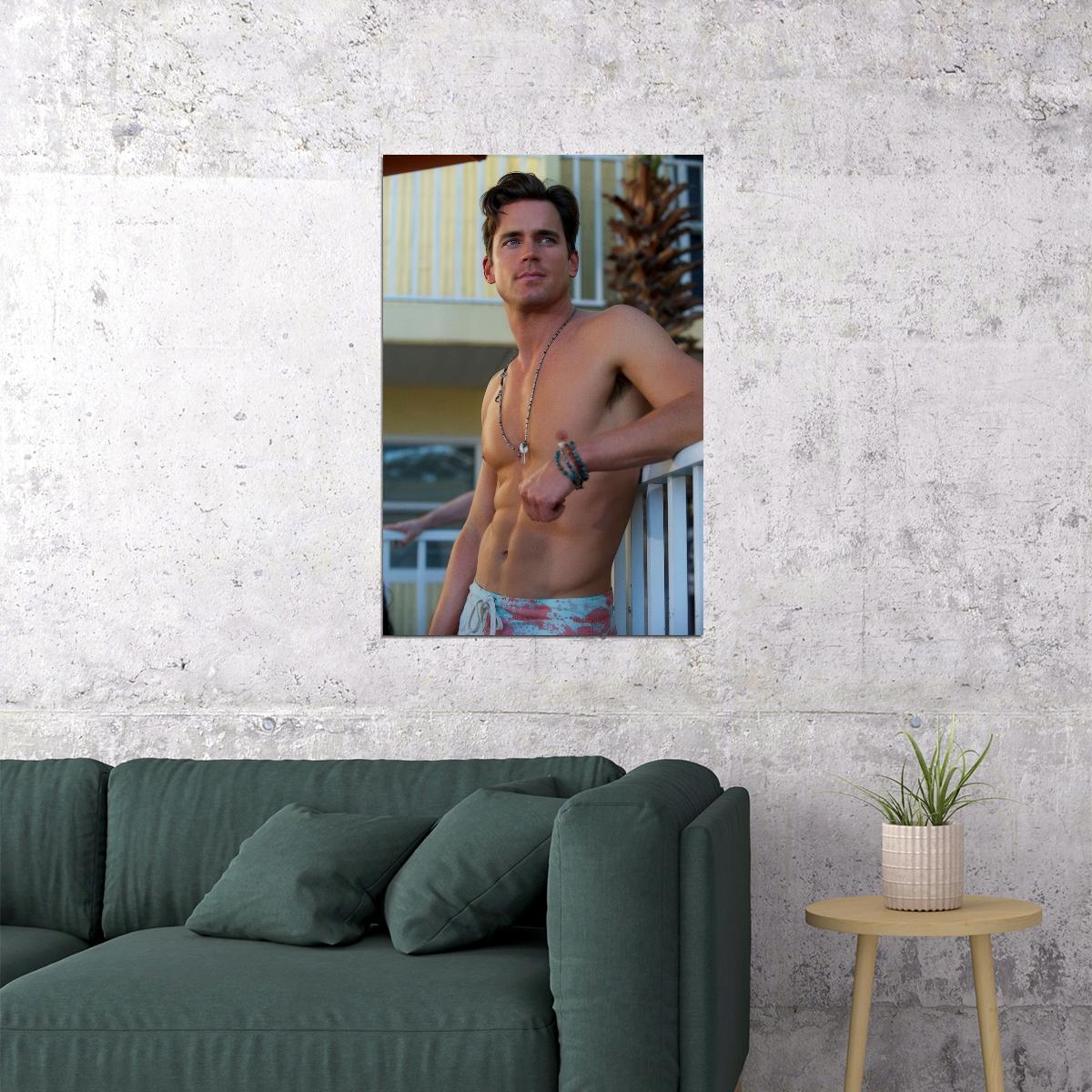 Matt Bomer Sexy Shirtless Photo Print Celebrity Gay Icon Poster Hollywood Handsome Man Wall Art Beach Aesthetic Male Model Decor for Bedroom Living Space - xonomax