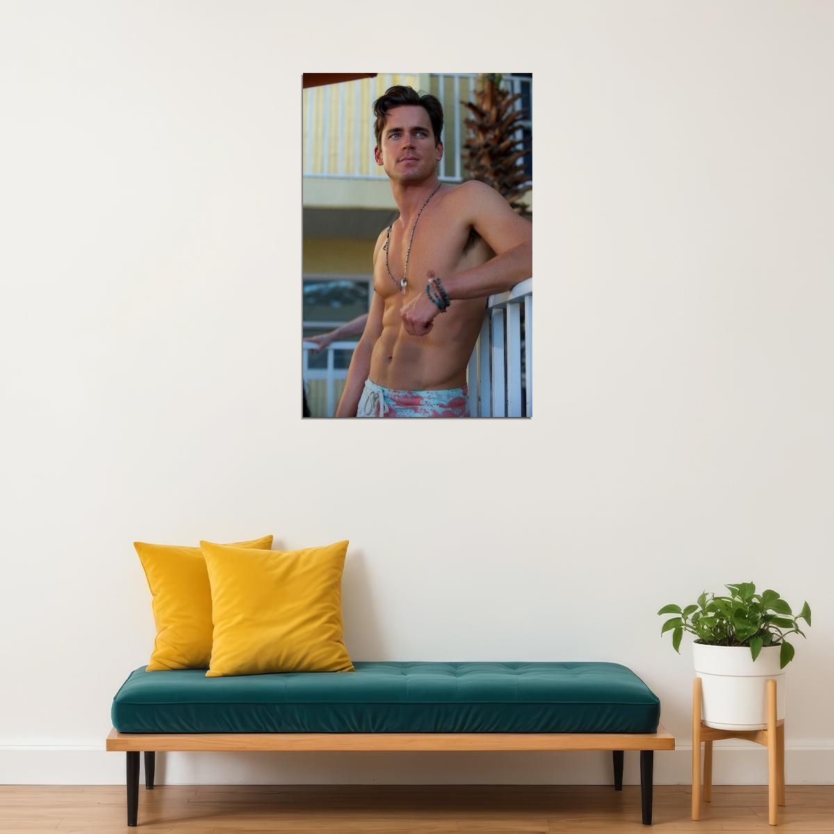 Matt Bomer Sexy Shirtless Photo Print Celebrity Gay Icon Poster Hollywood Handsome Man Wall Art Beach Aesthetic Male Model Decor for Bedroom Living Space - xonomax