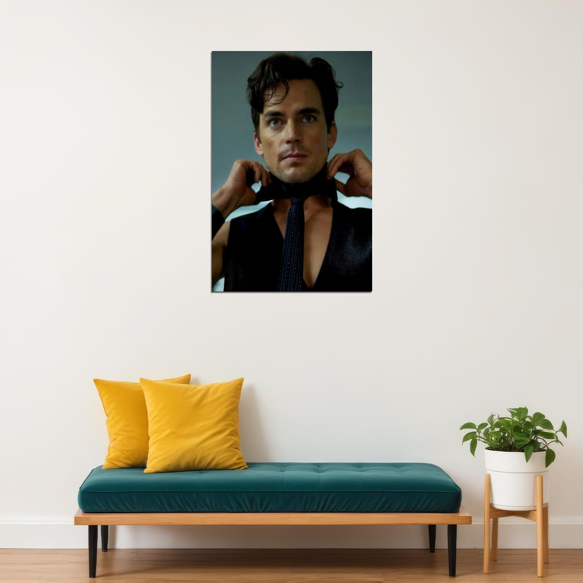 Matt Bomer Stylish Photo Print Hollywood Celebrity Poster Handsome Man Wall Art Suit and Tie Male Aesthetic Decor for Bedroom Office - xonomax