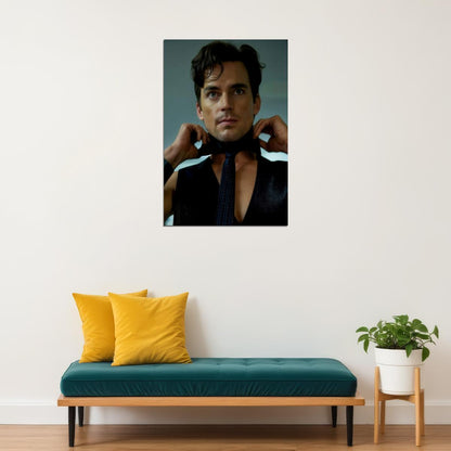 Matt Bomer Stylish Photo Print Hollywood Celebrity Poster Handsome Man Wall Art Suit and Tie Male Aesthetic Decor for Bedroom Office - xonomax