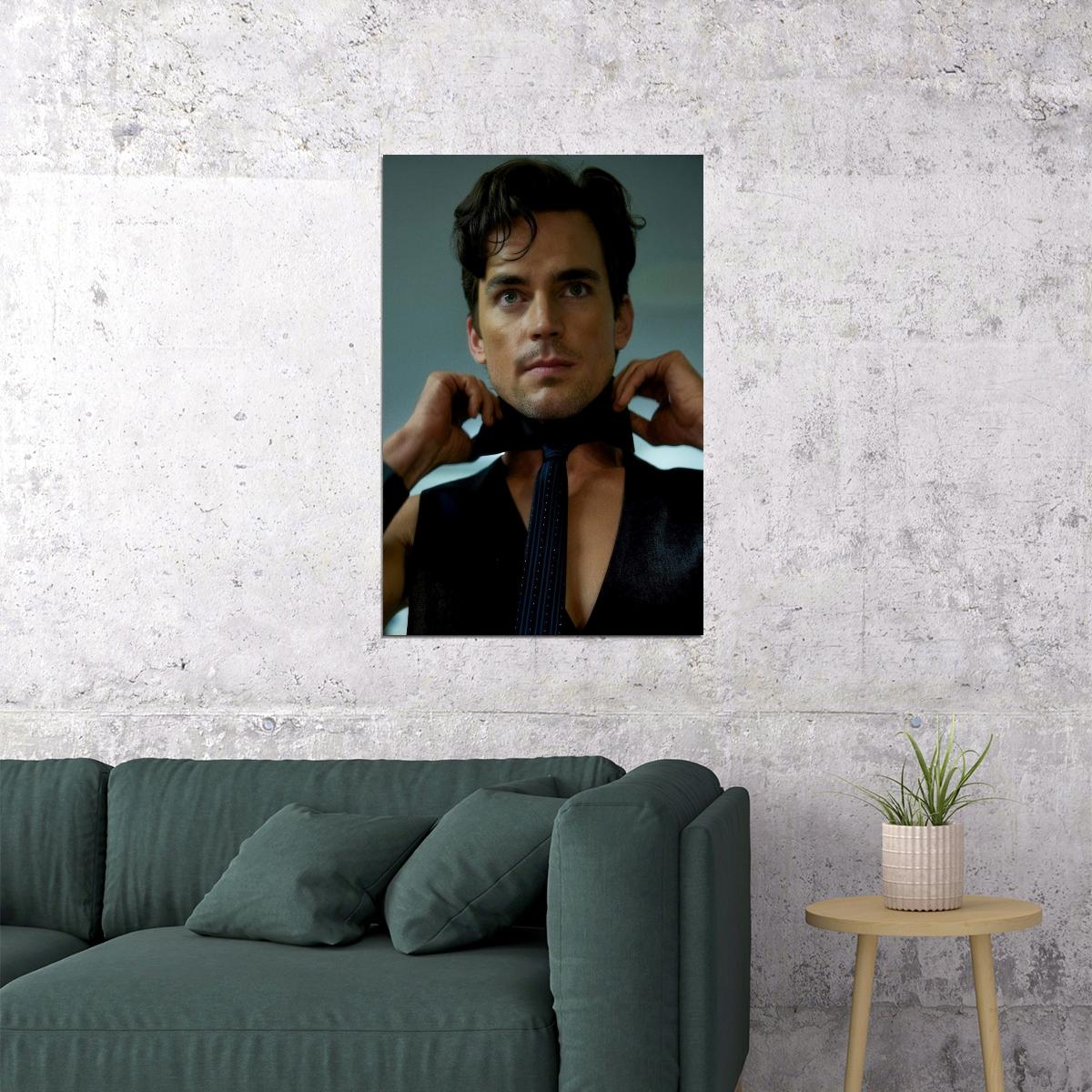 Matt Bomer Stylish Photo Print Hollywood Celebrity Poster Handsome Man Wall Art Suit and Tie Male Aesthetic Decor for Bedroom Office - xonomax