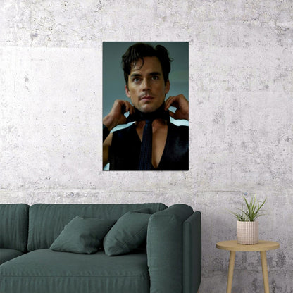 Matt Bomer Stylish Photo Print Hollywood Celebrity Poster Handsome Man Wall Art Suit and Tie Male Aesthetic Decor for Bedroom Office - xonomax