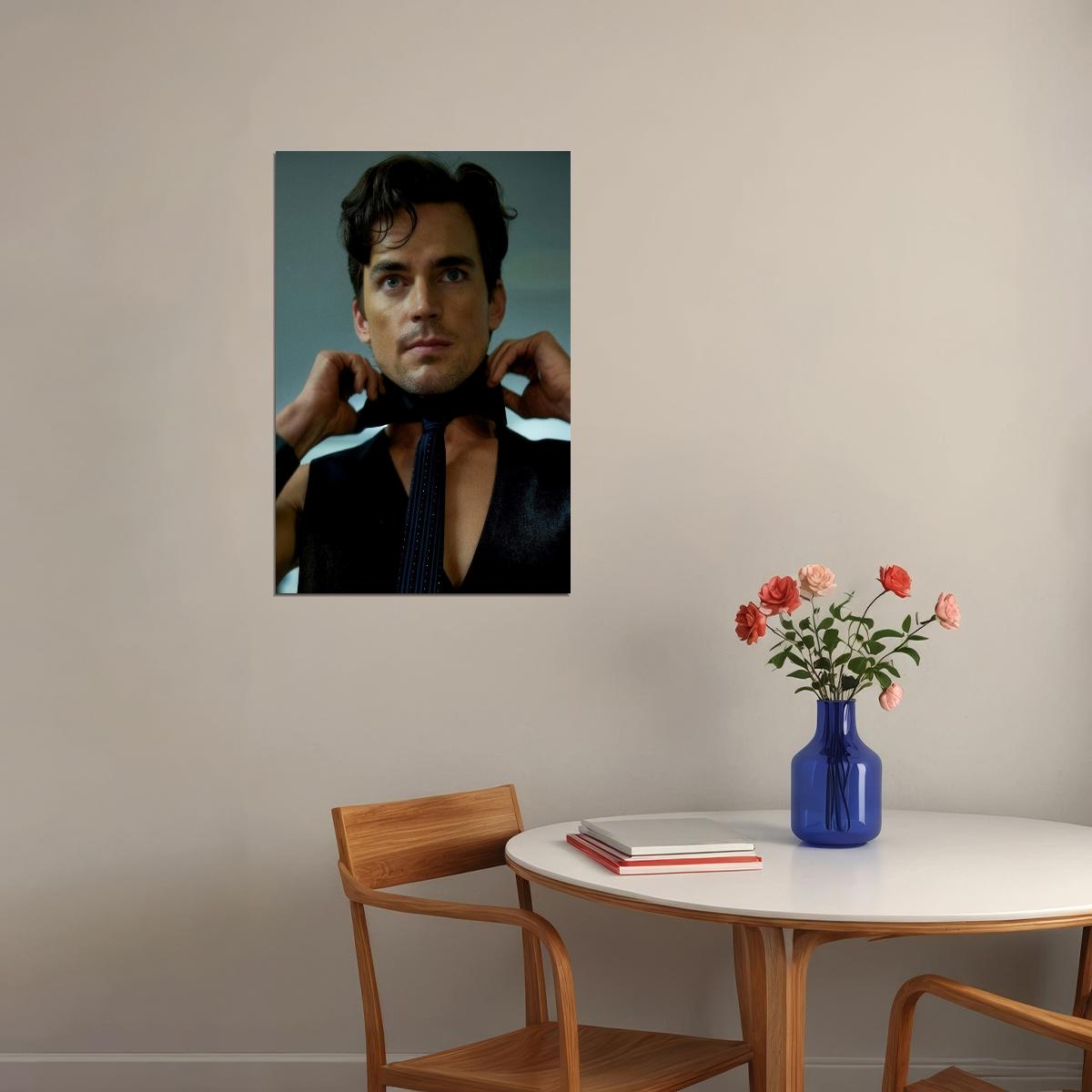 Matt Bomer Stylish Photo Print Hollywood Celebrity Poster Handsome Man Wall Art Suit and Tie Male Aesthetic Decor for Bedroom Office - xonomax
