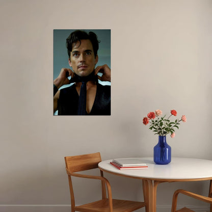 Matt Bomer Stylish Photo Print Hollywood Celebrity Poster Handsome Man Wall Art Suit and Tie Male Aesthetic Decor for Bedroom Office - xonomax