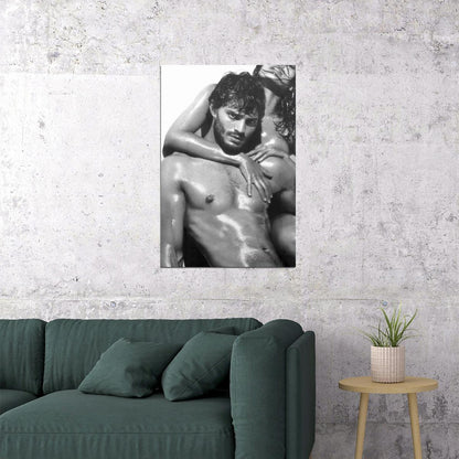 Jamie Dornan Sexy Photo Print Hollywood Celebrity Poster Shirtless Handsome Man Wall Art Wet Aesthetic Male Model Decor for Bedroom Living Room - xonomax