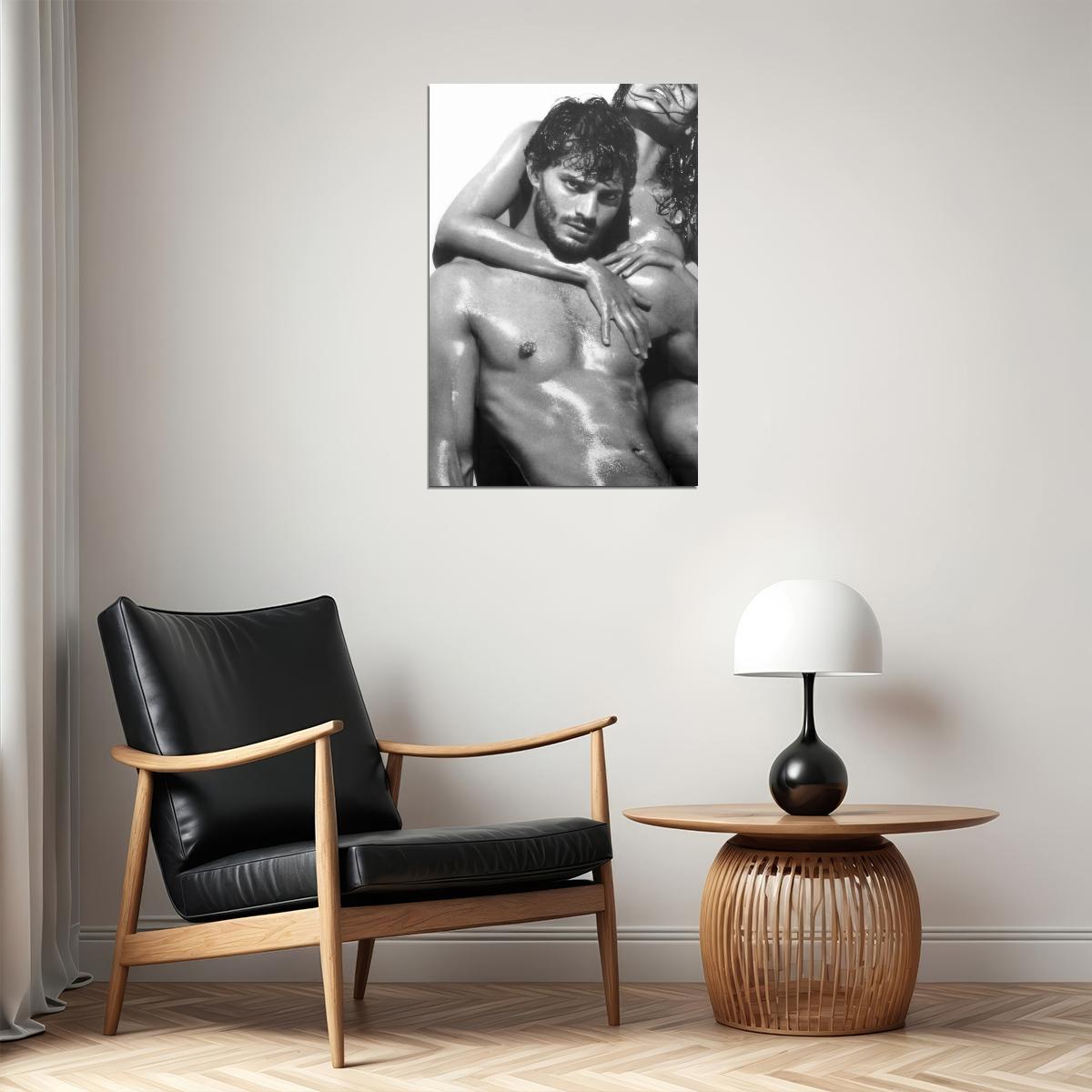 Jamie Dornan Sexy Photo Print Hollywood Celebrity Poster Shirtless Handsome Man Wall Art Wet Aesthetic Male Model Decor for Bedroom Living Room - xonomax