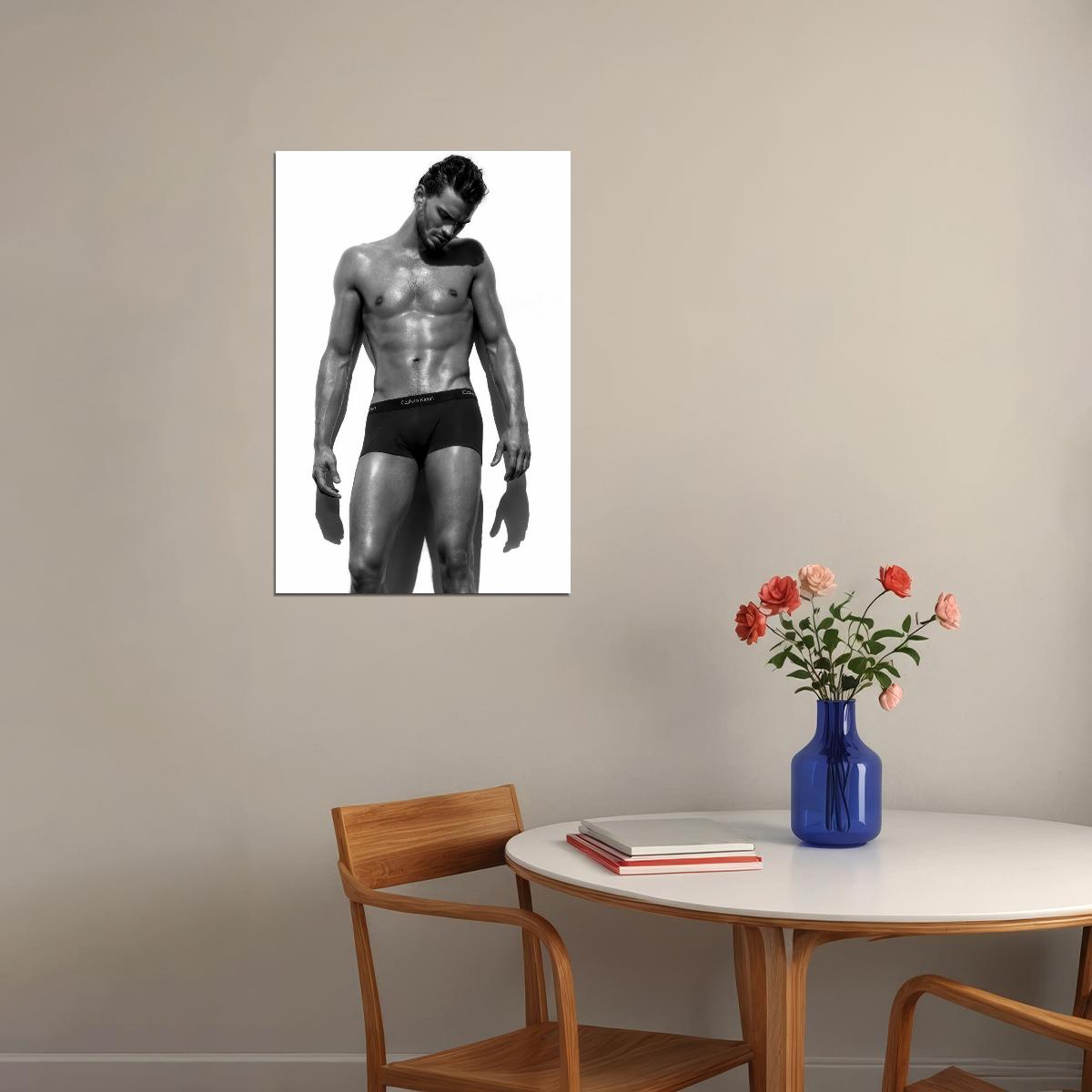 Jamie Dornan Black and White Photo Print Hollywood Celebrity Poster Shirtless Handsome Man Wall Art Stylish Male Aesthetic Decor for Bedroom - xonomax