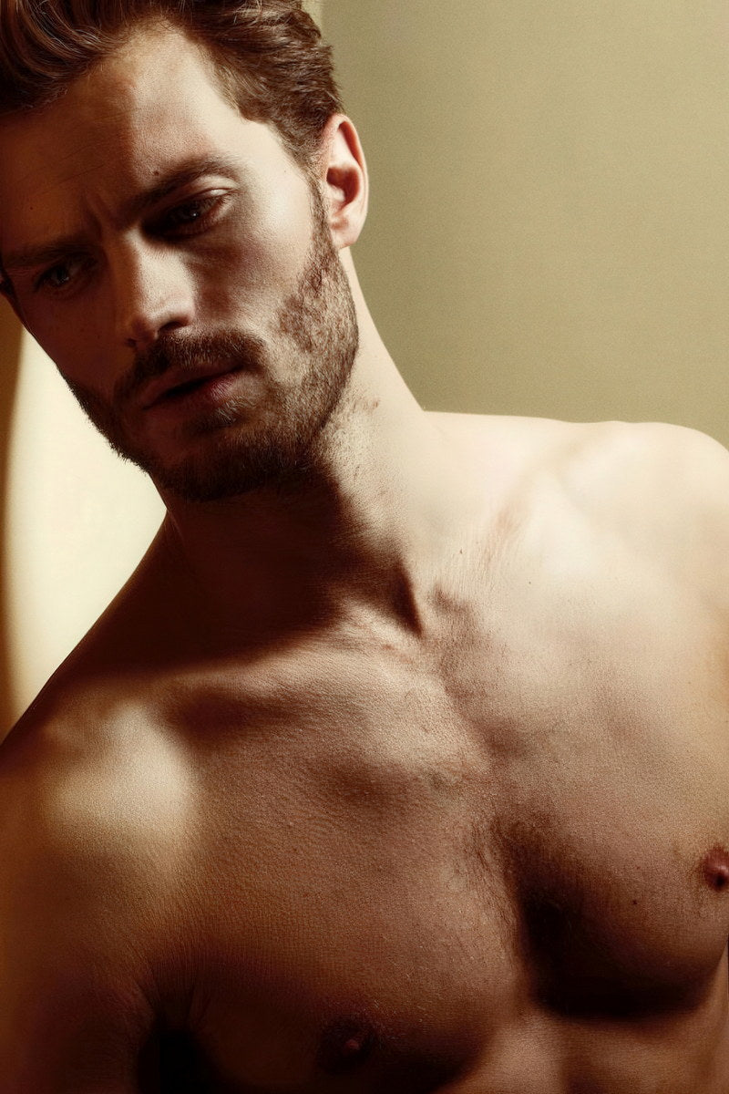 Jamie Dornan Sexy Photo Print Hollywood Celebrity Poster Shirtless Handsome Man Wall Art Moody Male Model Aesthetic Decor for Bedroom Living Room - xonomax
