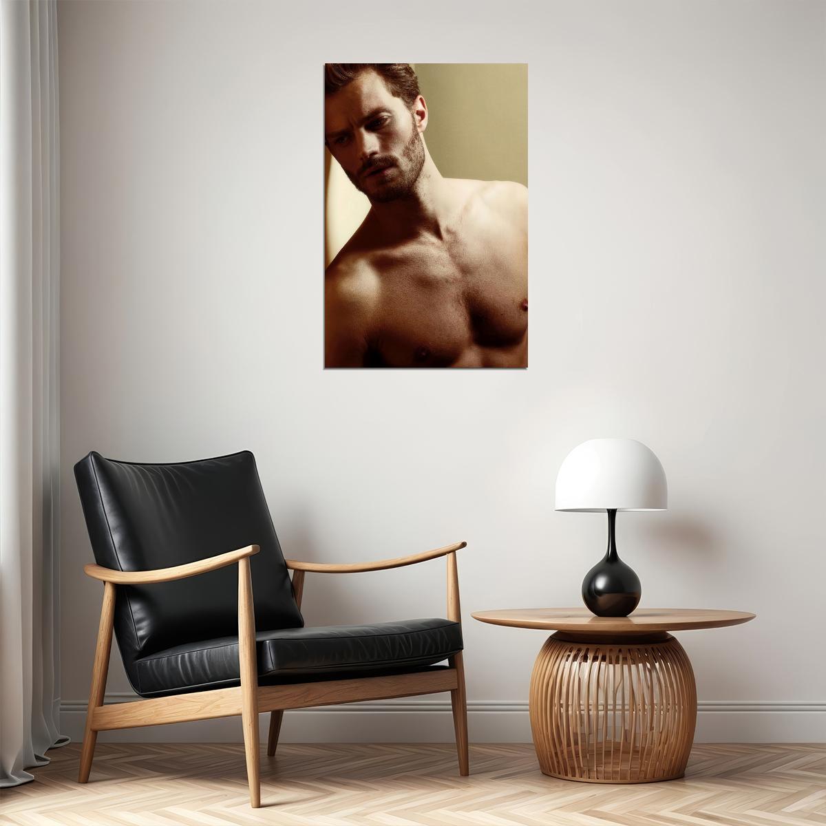 Jamie Dornan Sexy Photo Print Hollywood Celebrity Poster Shirtless Handsome Man Wall Art Moody Male Model Aesthetic Decor for Bedroom Living Room - xonomax