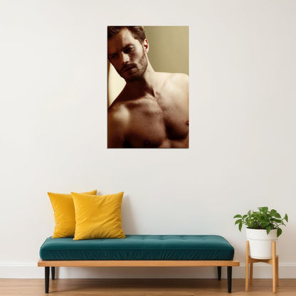 Jamie Dornan Sexy Photo Print Hollywood Celebrity Poster Shirtless Handsome Man Wall Art Moody Male Model Aesthetic Decor for Bedroom Living Room - xonomax