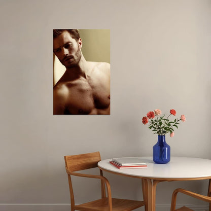 Jamie Dornan Sexy Photo Print Hollywood Celebrity Poster Shirtless Handsome Man Wall Art Moody Male Model Aesthetic Decor for Bedroom Living Room - xonomax