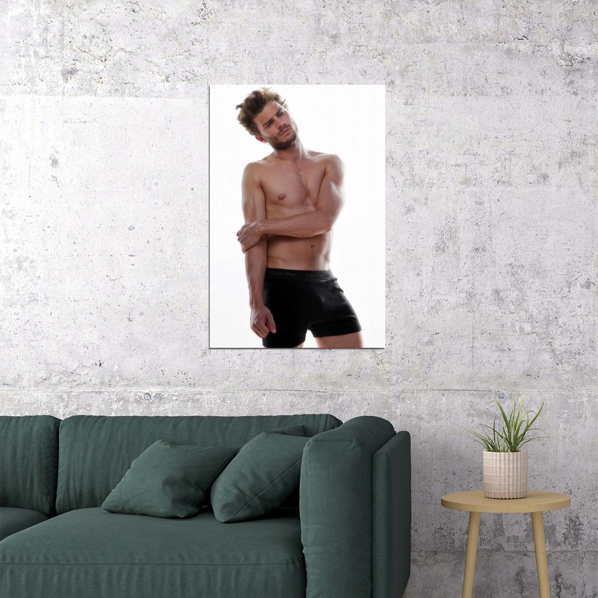 Jamie Dornan Sexy Shirtless Photo Print Hollywood Celebrity Poster Handsome Man Wall Art Stylish Male Model Aesthetic Decor for Bedroom Living Space - xonomax