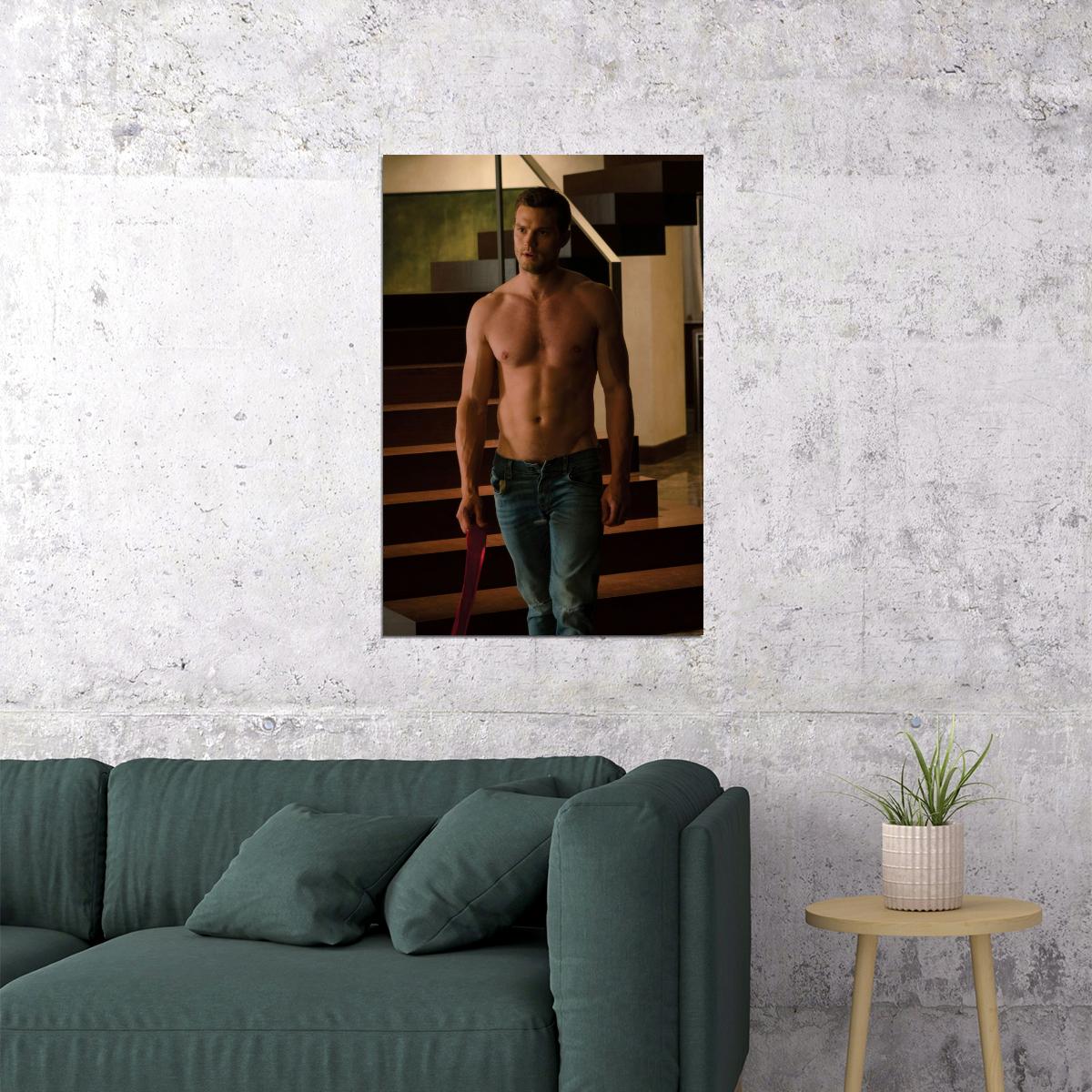 Jamie Dornan Sexy Shirtless Photo Print Hollywood Celebrity Poster Handsome Man Wall Art Movie Scene Male Aesthetic Decor for Bedroom Living Room - xonomax
