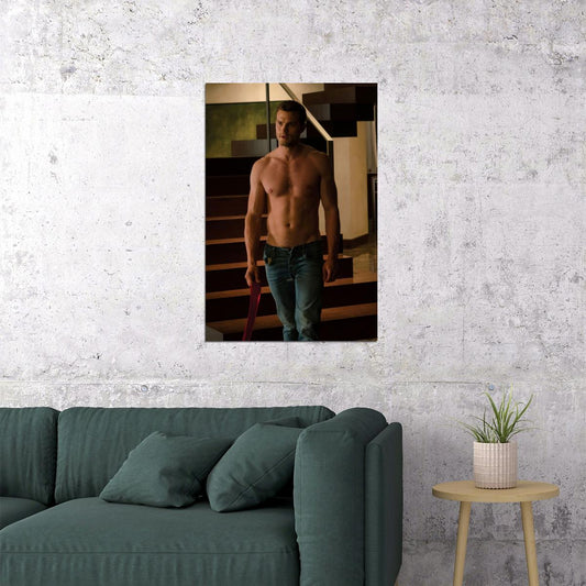Jamie Dornan Sexy Shirtless Photo Print Hollywood Celebrity Poster Handsome Man Wall Art Movie Scene Male Aesthetic Decor for Bedroom Living Room - xonomax
