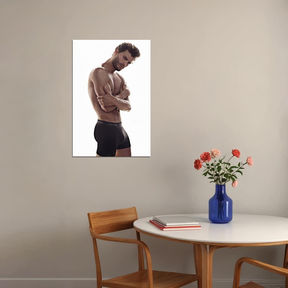 Jamie Dornan Sexy Shirtless Photo Print Hollywood Celebrity Poster Handsome Man Wall Art Stylish Male Model Aesthetic Decor for Bedroom Living Space - xonomax