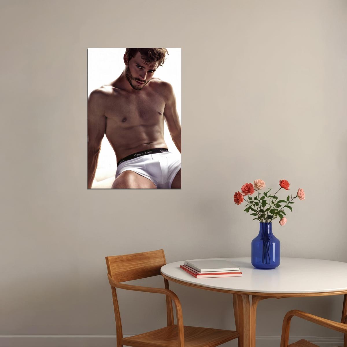 Jamie Dornan Sexy Photo Print Hollywood Celebrity Poster Shirtless Handsome Man Wall Art Stylish Male Model Aesthetic Decor for Bedroom Living Space - xonomax