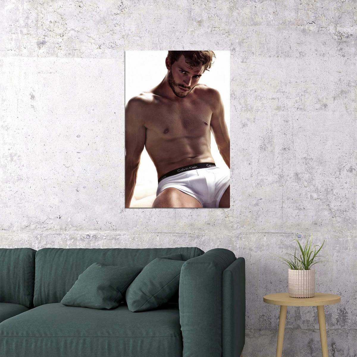 Jamie Dornan Sexy Photo Print Hollywood Celebrity Poster Shirtless Handsome Man Wall Art Stylish Male Model Aesthetic Decor for Bedroom Living Space - xonomax