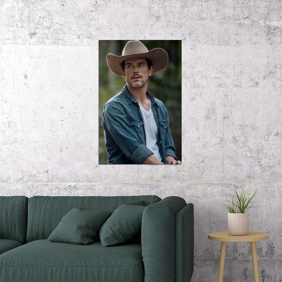 Matt Bomer Western Photo Print Hollywood Celebrity Poster Handsome Man Wall Art Cowboy Aesthetic Male Model Decor for Bedroom Living Room - xonomax