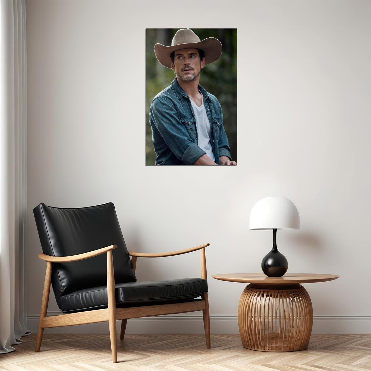 Matt Bomer Western Photo Print Hollywood Celebrity Poster Handsome Man Wall Art Cowboy Aesthetic Male Model Decor for Bedroom Living Room - xonomax