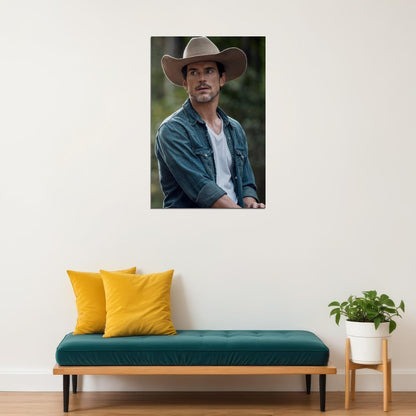 Matt Bomer Western Photo Print Hollywood Celebrity Poster Handsome Man Wall Art Cowboy Aesthetic Male Model Decor for Bedroom Living Room - xonomax