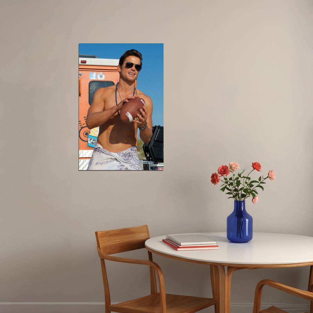 Matt Bomer Sexy Shirtless Photo Print Celebrity Gay Icon Poster Hollywood Handsome Man Wall Art Casual Male Aesthetic Decor for Bedroom Living Space - xonomax